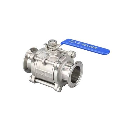DN20-DN300 Sanitäre Edelstahl 3pcs Kugelventil mit Tri-Clamp Verbindung und Größe
