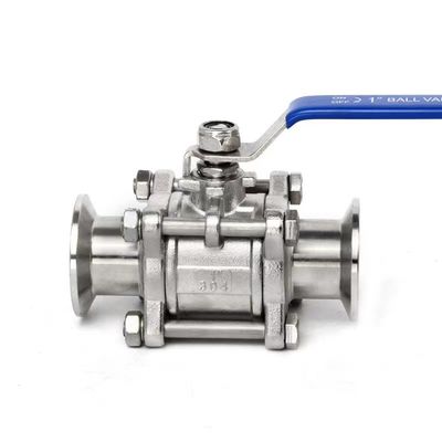 DN20-DN300 Sanitäre Edelstahl 3pcs Kugelventil mit Tri-Clamp Verbindung und Größe