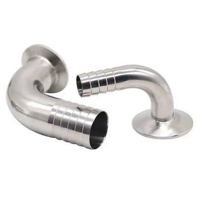 Sanitäre SS304 316 316L Tri Clamp 90DEG Schlauch Barb Tri Clover Kompatible Schlauchkopplung Passives Lebensmittel Adapter