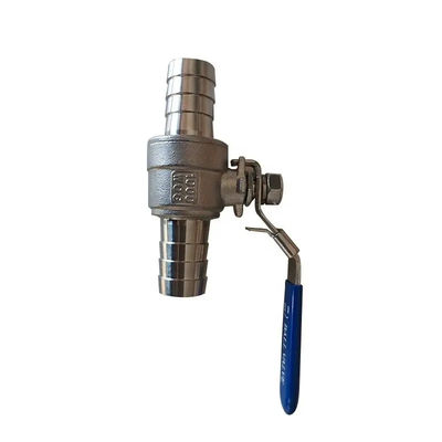 Silber WZ 1/2 "Edelstahl 304 2PC Stachelschlauch Kugelventil mit Gewinde SS Gewinde Schlauch Kugelventil