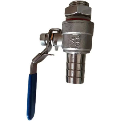 Silber WZ 1/2 "Edelstahl 304 2PC Stachelschlauch Kugelventil mit Gewinde SS Gewinde Schlauch Kugelventil