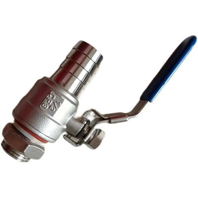 Silber WZ 1/2 "Edelstahl 304 2PC Stachelschlauch Kugelventil mit Gewinde SS Gewinde Schlauch Kugelventil