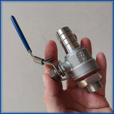 Silber WZ 1/2 "Edelstahl 304 2PC Stachelschlauch Kugelventil mit Gewinde SS Gewinde Schlauch Kugelventil
