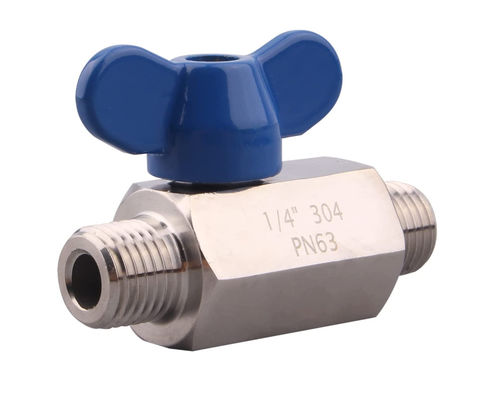 Edelstahl-Mini-Kugelventil 1/4 Zoll NPT-Dreh Männlich Standard- oder kundenspezifischer Support