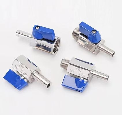 3/4 "-12" NPT weibliche Giebel aus Edelstahl Mini-Kugelventil mit Schlauch Schlauch Barb