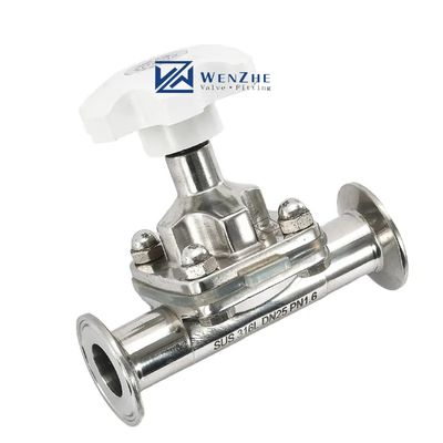Schmiede Silber aus Edelstahl Manuelle Tri-Clamp-Midschweifventil für manuelle Bedienung