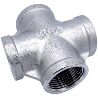 Edelstahl 3/4" weibliche 4-Wege Kreuzgussrohr-Fitting Kopplung für die Verbindung