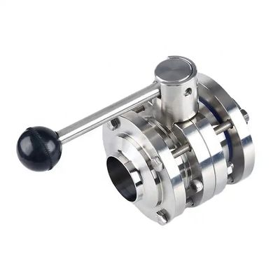 Schmiedete SS304 316 316L Schlossgriffe Vollport 3-teiliges Hintern geschweißtes Ventil 3A DIN SMS