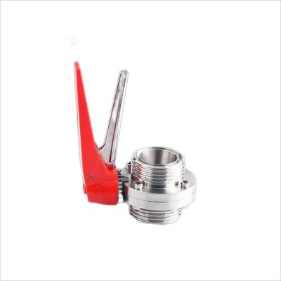 Sanitäre SS304 / 316L Manuelle männliche Schmetterlingsventile mit Gewinde