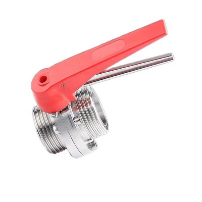 Sanitäre SS304 / 316L Manuelle männliche Schmetterlingsventile mit Gewinde