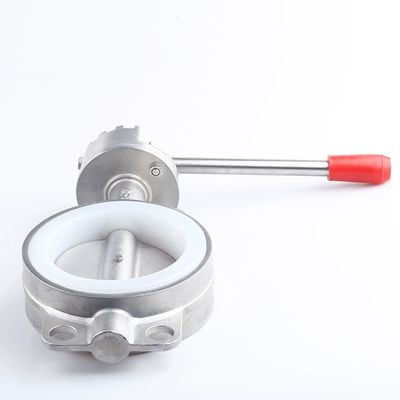Sanitäre Edelstahl SS304/316L Schweißverbindung Manuelle Schmetterlingsventil D71X-16P