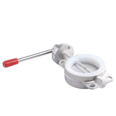 Sanitäre Edelstahl SS304/316L Schweißverbindung Manuelle Schmetterlingsventil D71X-16P