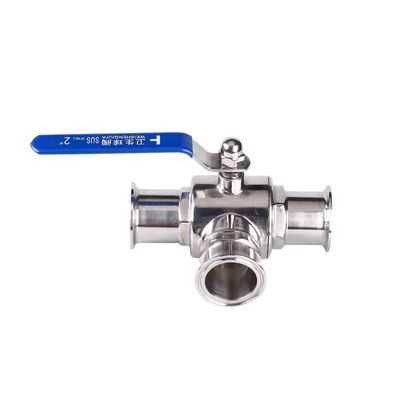 Sanitäre Kugelventile aus Edelstahl 304 316 316L Tri-Clamp 3-Wege Sanitäre Kugelventile Typ T Typ L