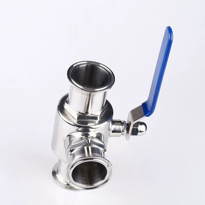 Sanitäre Kugelventile aus Edelstahl 304 316 316L Tri-Clamp 3-Wege Sanitäre Kugelventile Typ T Typ L