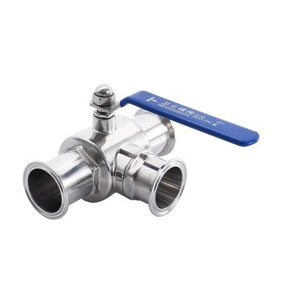 Sanitäre Kugelventile aus Edelstahl 304 316 316L Tri-Clamp 3-Wege Sanitäre Kugelventile Typ T Typ L