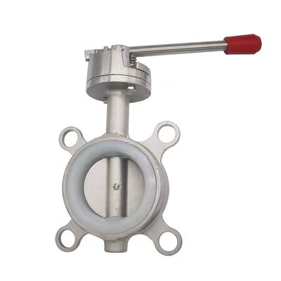 Edelstahl 304 316 Silber Wafer Typ Schmetterlingsventil mit Gewindeverbindung