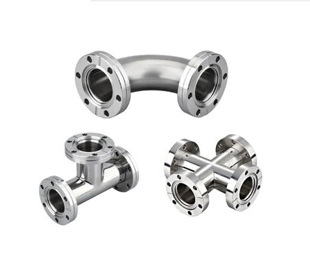 Edelstahl 301/304/316 KF Equal Tee Connect Flansche Vakuum mit OEM-Unterstützung