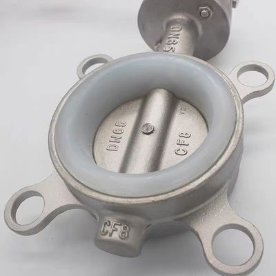 Edelstahl 304 316 Silber Wafer Typ Schmetterlingsventil mit Gewindeverbindung