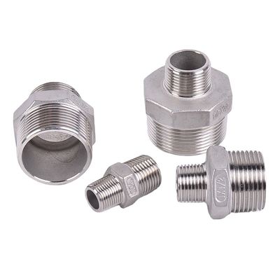 Männliche hexagonale Brustwarze Silber Sanitäre Edelstahl 201 304 316 Gewinde