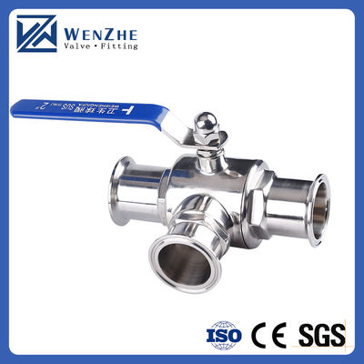 Normaltemperatur Medien Sanitärstahl 304 316L Tri-Clamp Tee 3-Wege Kugelventil