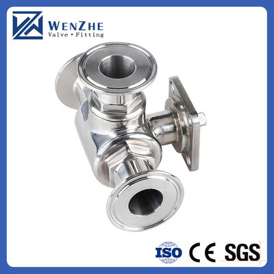 Manuelle sanitäre Edelstahlventile 304/316L mit Dreiklemm 3-Wege-Kugelventil mit hohem Montagepad