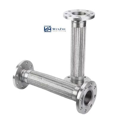 Flexible Metallgewölbte Rohre mit Flanschverbindung Silber aus Edelstahl 304 316 Schlauch