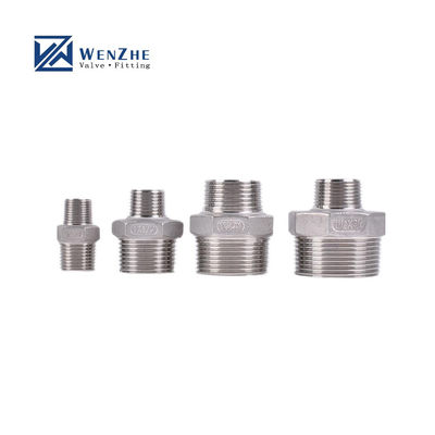 304/316L Edelstahl BSP/NPT Männliches Gewinde Hexagonalen Nippel für Wassermedien 1/4''-4.0