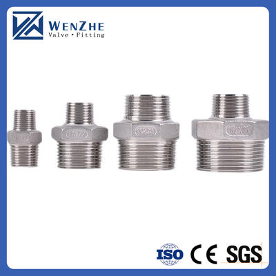 304/316L Edelstahl BSP/NPT Männliches Gewinde Hexagonalen Nippel für Wassermedien 1/4''-4.0