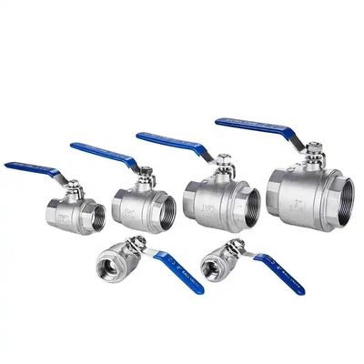 Zusammengestelltes SS 304 Kugelventil 3A DIN NPT BSPT BSPP Kopfcode Zylindrisches Silber 2