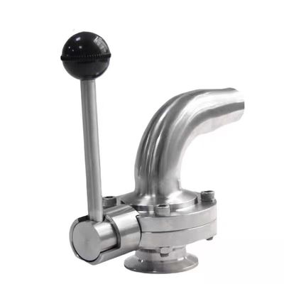 304 316 Edelstahl Sanitäre Seiten Ellenbogen Schnellschmetterlingsventil mit manuellem Schweißen