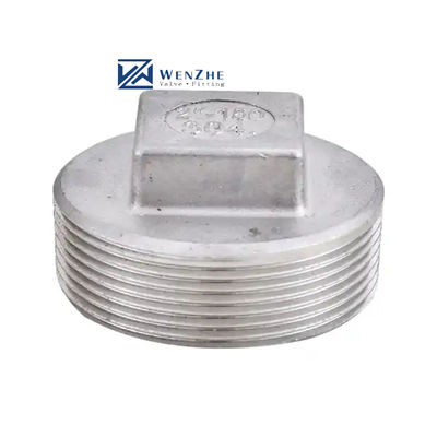 Edelstahl 304 201 Gussrohr Fitting Square Head Cored Plug Klasse 150 2' NPT Männlich Gewinde