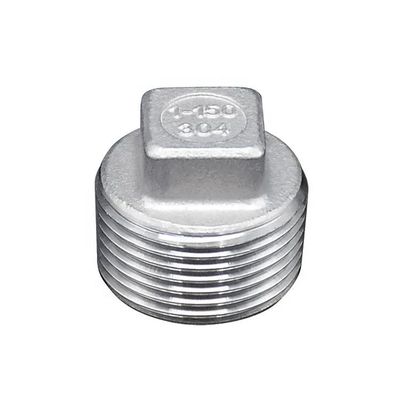 Edelstahl 304 201 Gussrohr Fitting Square Head Cored Plug Klasse 150 2' NPT Männlich Gewinde