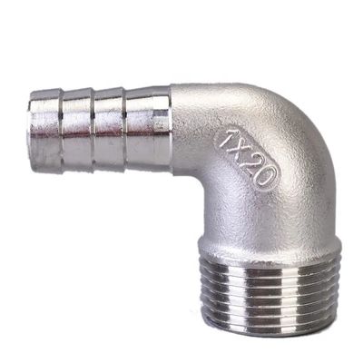 Edelstahl 304 316 90 Grad Männlicher Ellbogen Schlauch Barb 1/4''-4.0' BSP Männlicher x 16mm