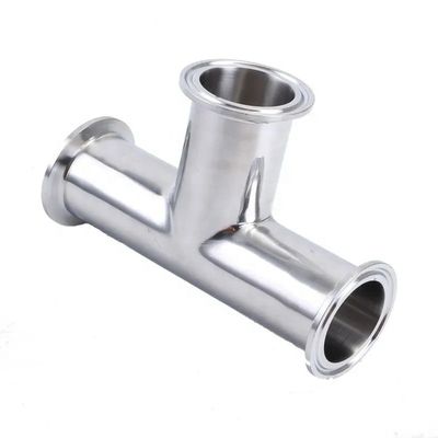 Öl-Wasser-Gas 3A DIN Zylinderkopfcode SS316L 304 Sanitär-Standard-Klammer Tee 1/4''-6