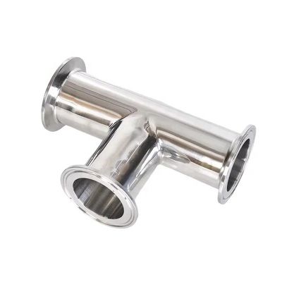 Öl-Wasser-Gas 3A DIN Zylinderkopfcode SS316L 304 Sanitär-Standard-Klammer Tee 1/4''-6
